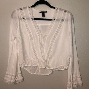 NWOT crop top with bell sleeves